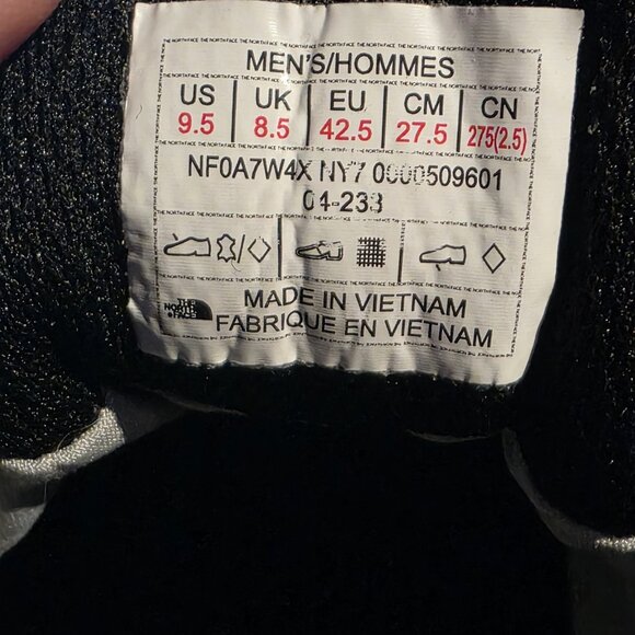 Size 9.5 - The North Face Vectiv Exploris 2 Mid Leather Hiking Boots Black - Picture 9 of 9